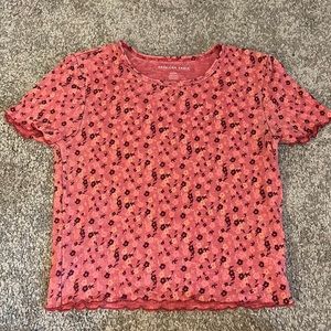 Floral American Eagle Crop Top